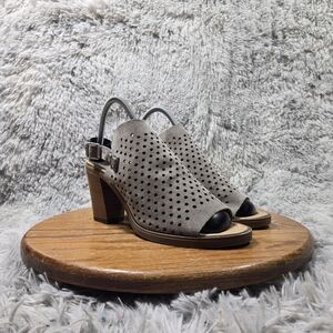 Barbara Barbieri Made in Italy Sandals Womens Size 10 Gray Perforated Leather